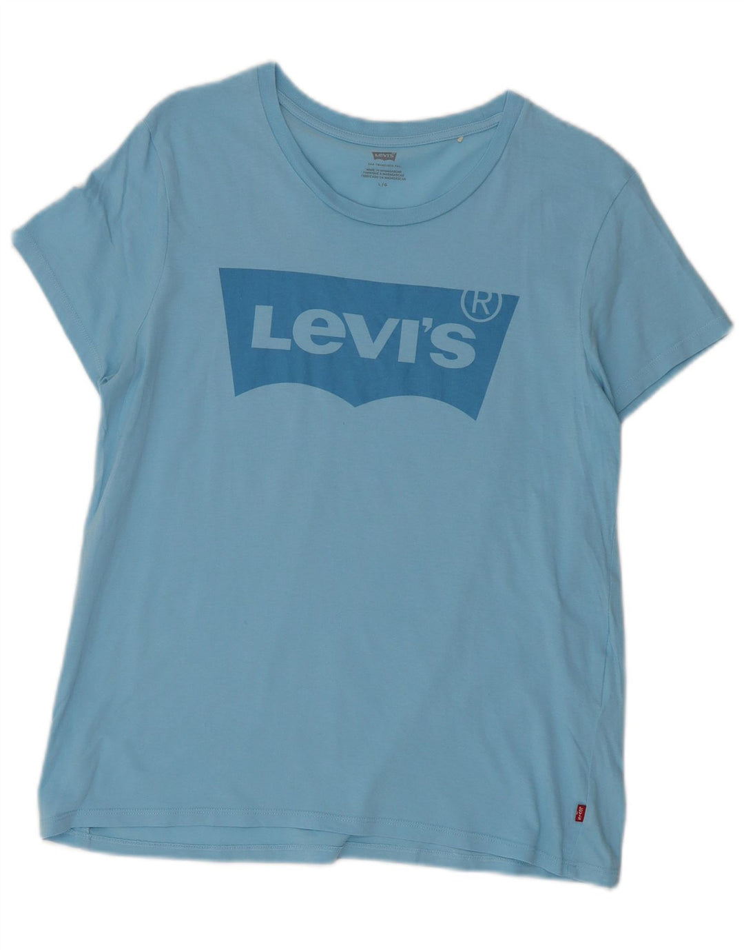 LEVI'S Damen Grafik-T-Shirt-Oberteil UK 14 Large Blau