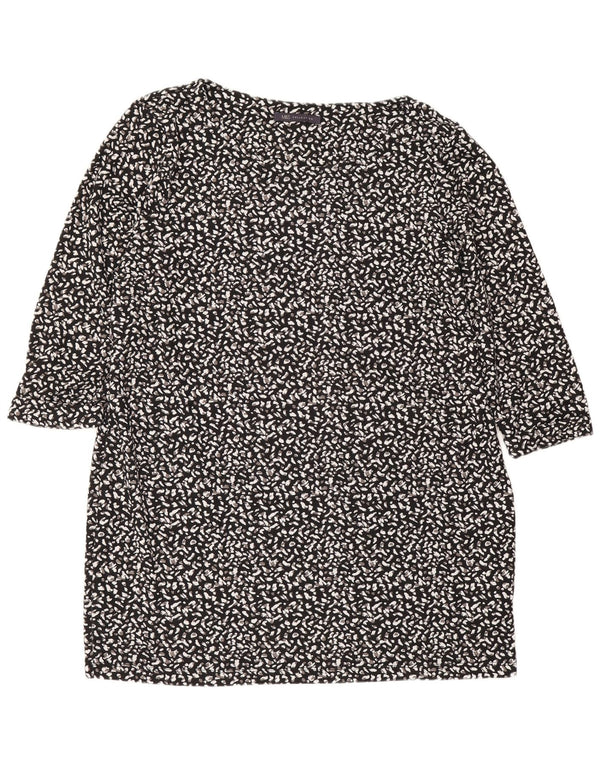 Marks & Spencer Tunika-Oberteil mit 3/4-Ärmeln für Damen, UK 18, XL, Schwarz mit Tiermuster