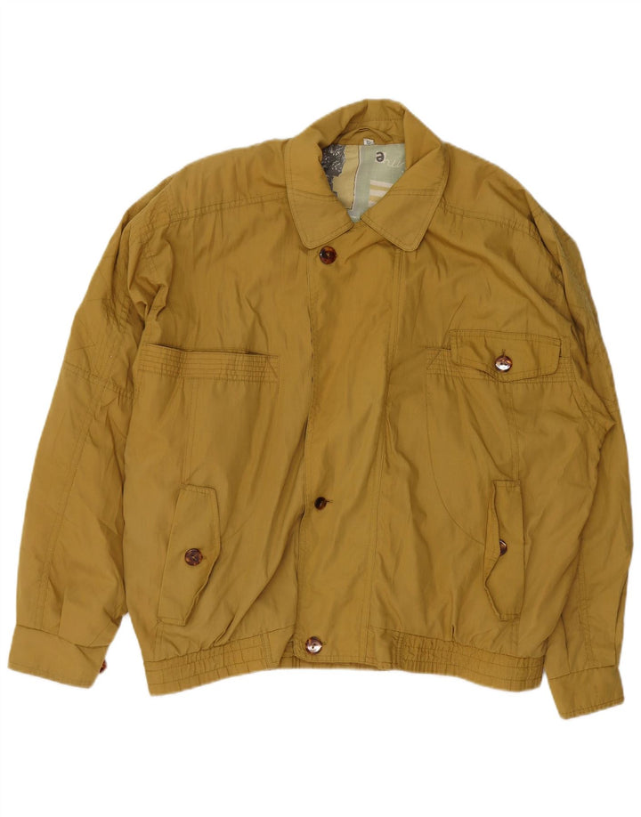 VINTAGE Mens Bomber Jacket EU 52 XL Khaki Polyester