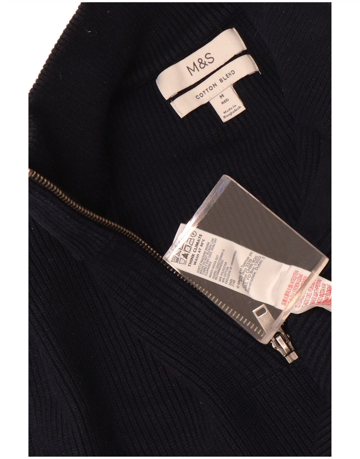 Marks & Spencer Damen-Pullover mit Reißverschluss am Hals, Gr. 14, mittleres Marineblau