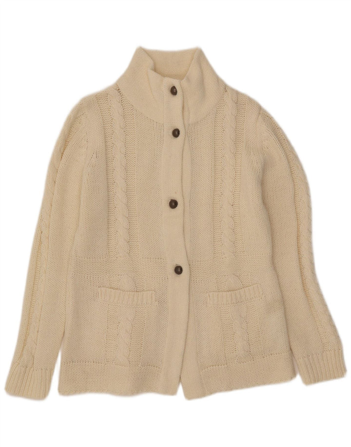 Vintage Damen Cardigan Pullover IT 42 Medium Off White Acryl