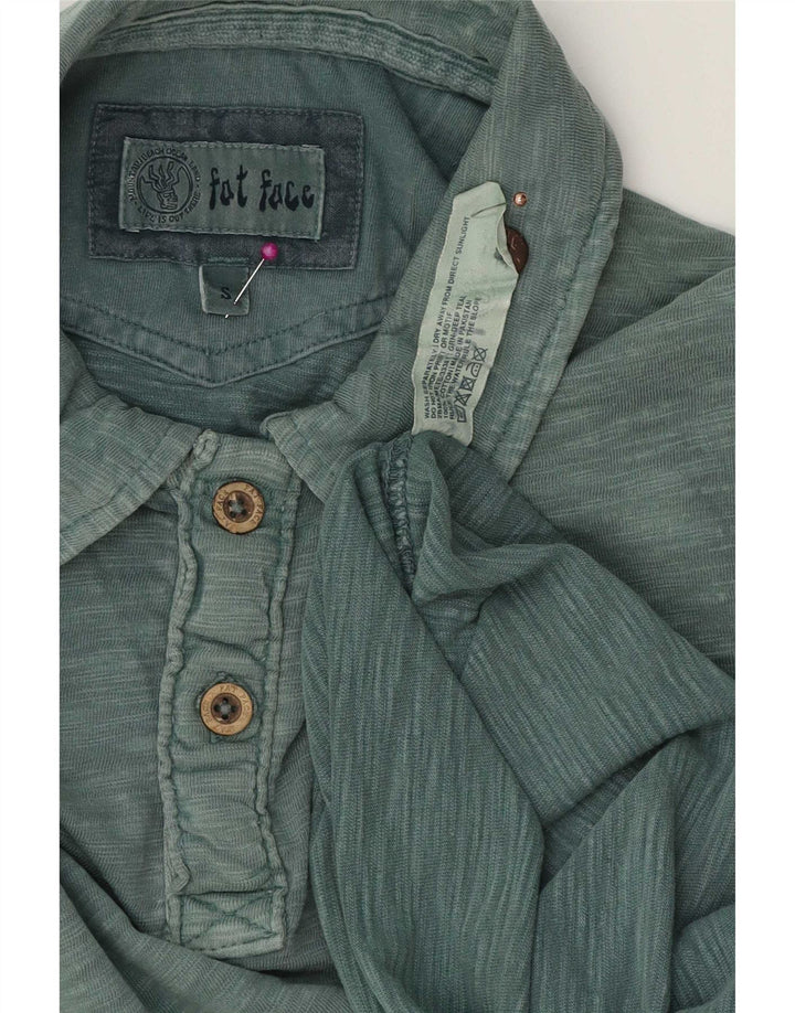 Fat Face Herren-Poloshirt, klein, grün gefleckte Baumwolle
