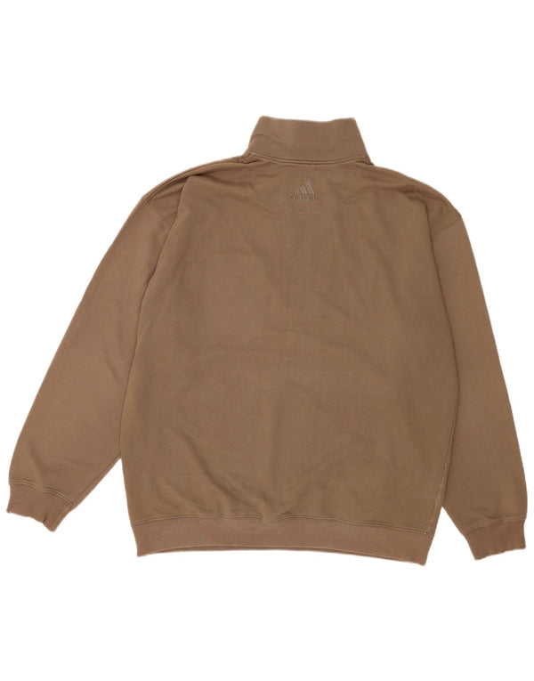 Adidas Herren-Sweatshirt mit Reißverschluss, Größe L, Braun