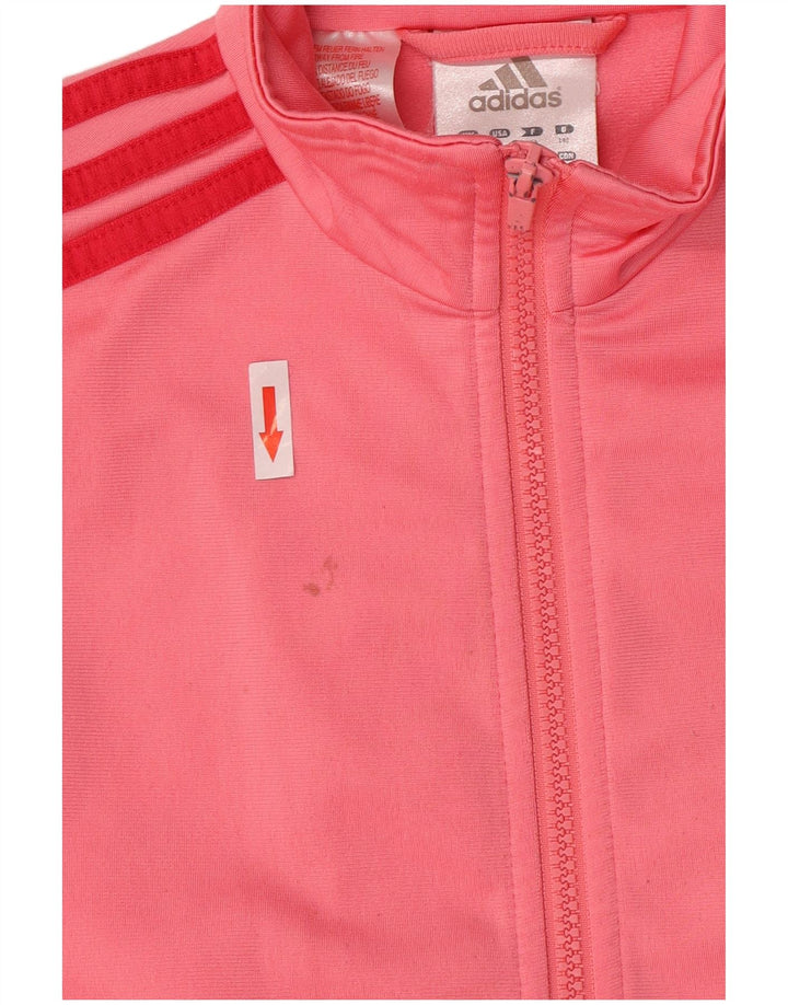 Adidas Mädchen-Trainingsanzug-Top-Jacke, 9–10 Jahre, rosa Polyester
