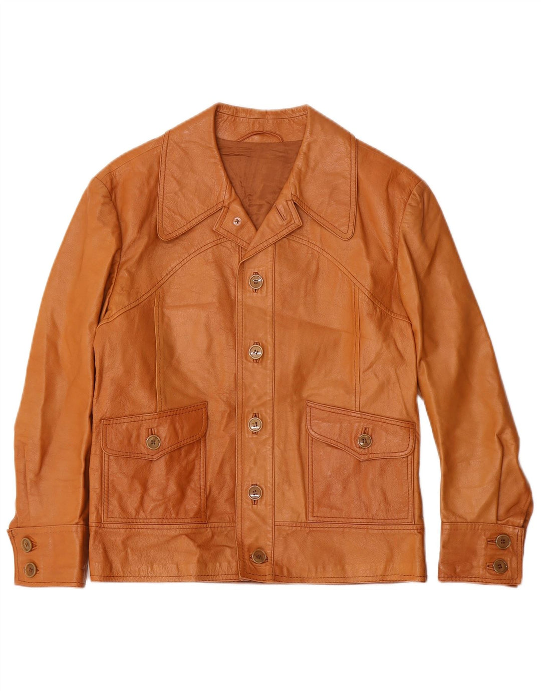 Vintage Herren Lederjacke UK 36 Small Brown
