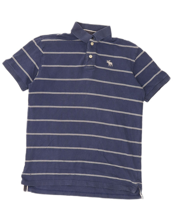 Abercrombie & Fitch Herren-Poloshirt XL, marineblau, gestreift, Baumwolle