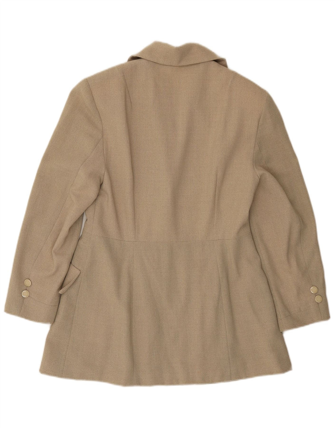 Vintage Damen Blazerjacke mit 3 Knöpfen und 3/4-Ärmeln, UK 12, Mittelbeige