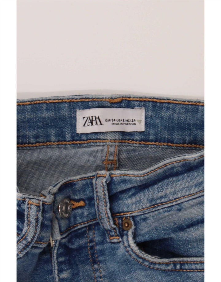 Zara Damen Schlagjeans EU 34 2XS W24 L30 Blau
