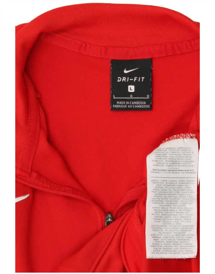 Nike Herren-Dri-Fit-Trainingsanzug-Top-Jacke, großes rotes Polyester