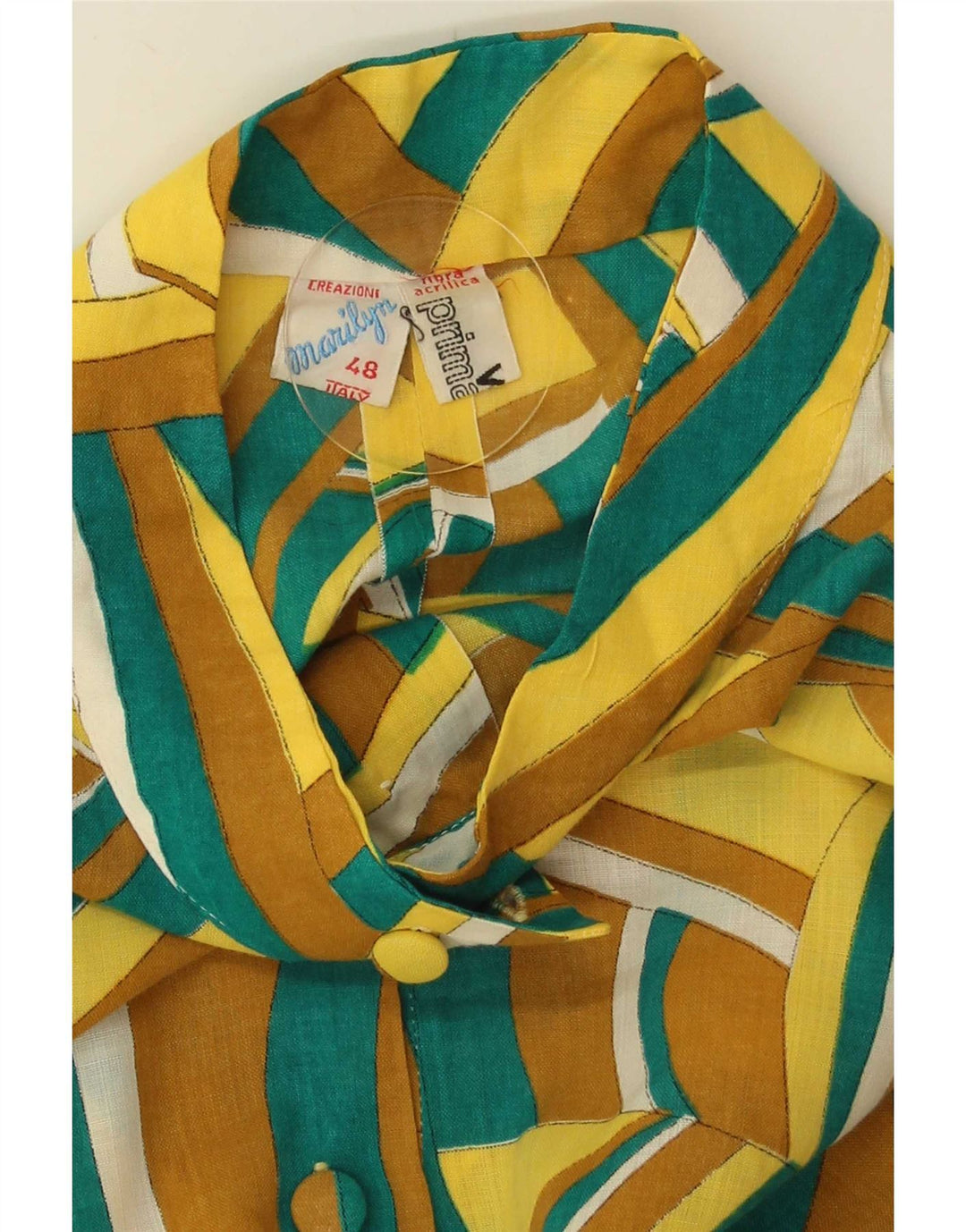 Vintage Damen Ärmelloses Etuikleid IT 48 XL Mehrfarbig Geometrisch