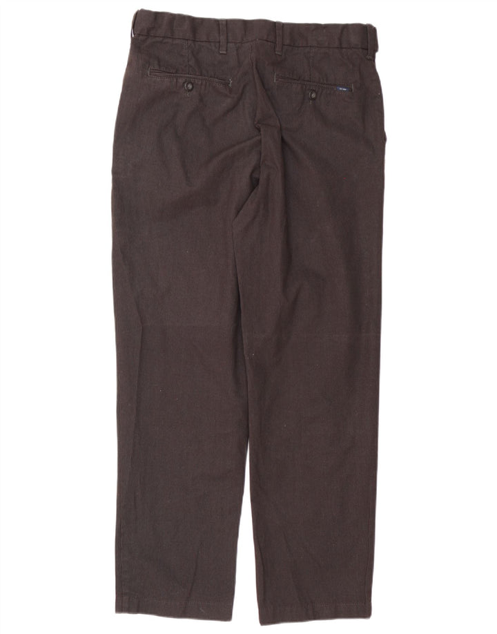 Marks & Spencer Herren-Anzughose, normal, W32, L29, braune Nadelstreifen-Baumwolle