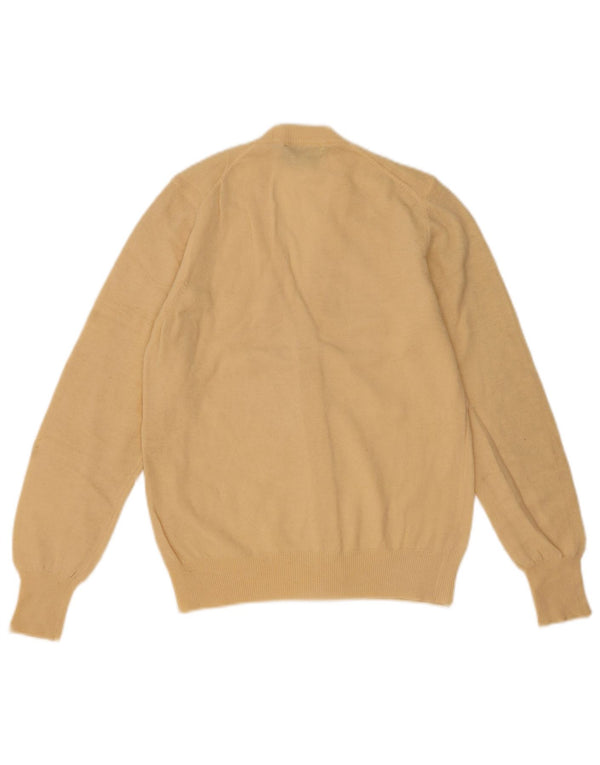 Benetton Damen-Cardigan-Pullover IT 46 Große gelbe Wolle