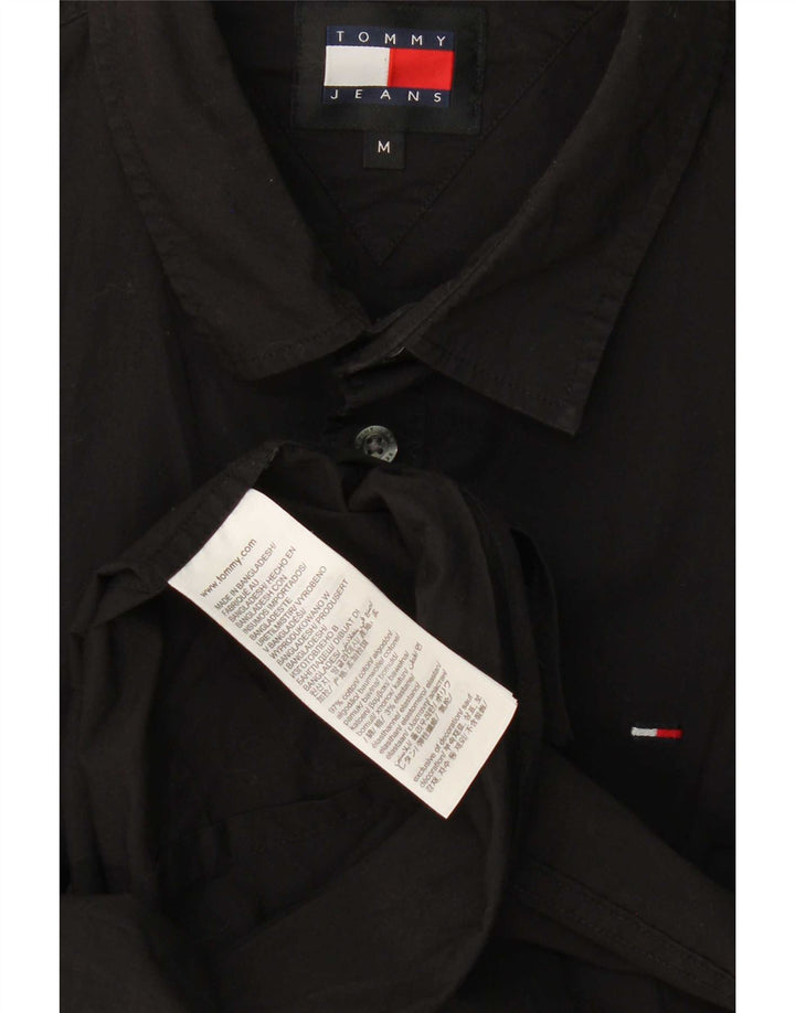 Tommy Hilfiger Herren-Slim-Fit-Hemd aus mittelschwarzer Baumwolle