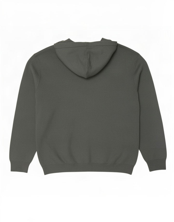 Zara Herren-Pullover mit Kapuze, groß, graue Viskose