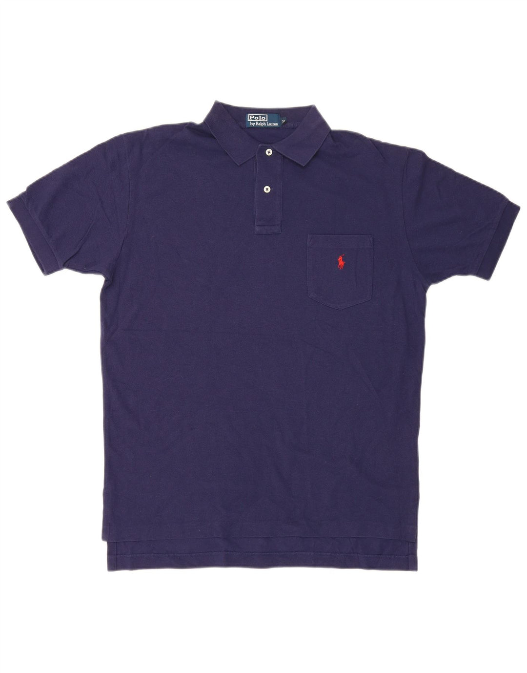Polo Ralph Lauren Herrenhemd aus mittelblauer Baumwolle in Marineblau