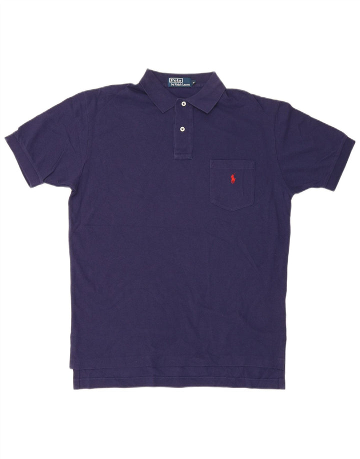 Polo Ralph Lauren Herrenhemd aus mittelblauer Baumwolle in Marineblau