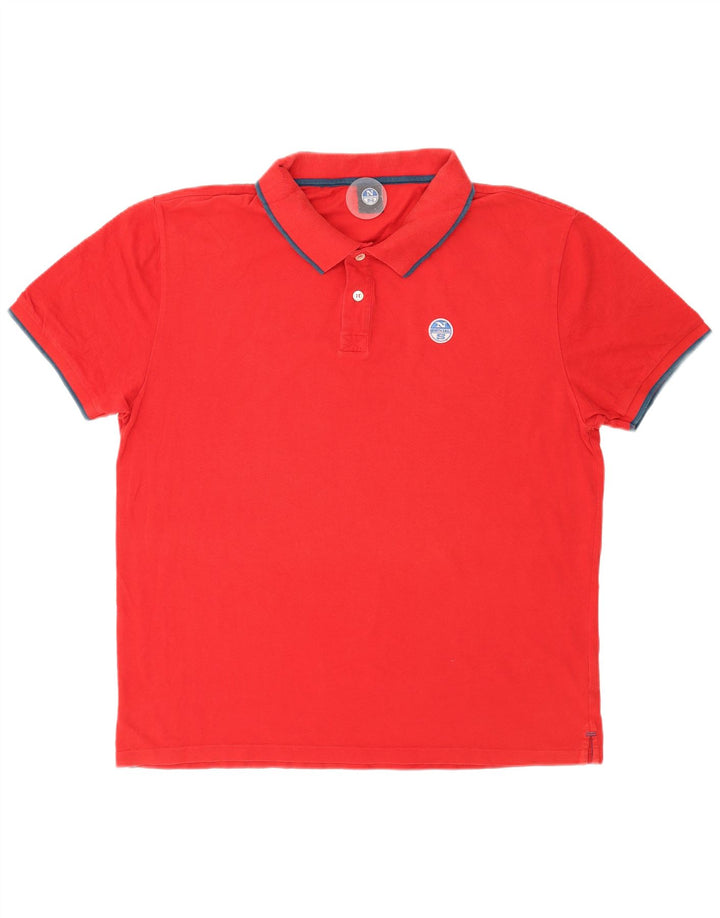 North Sails Herren-Poloshirt 2XL aus roter Baumwolle