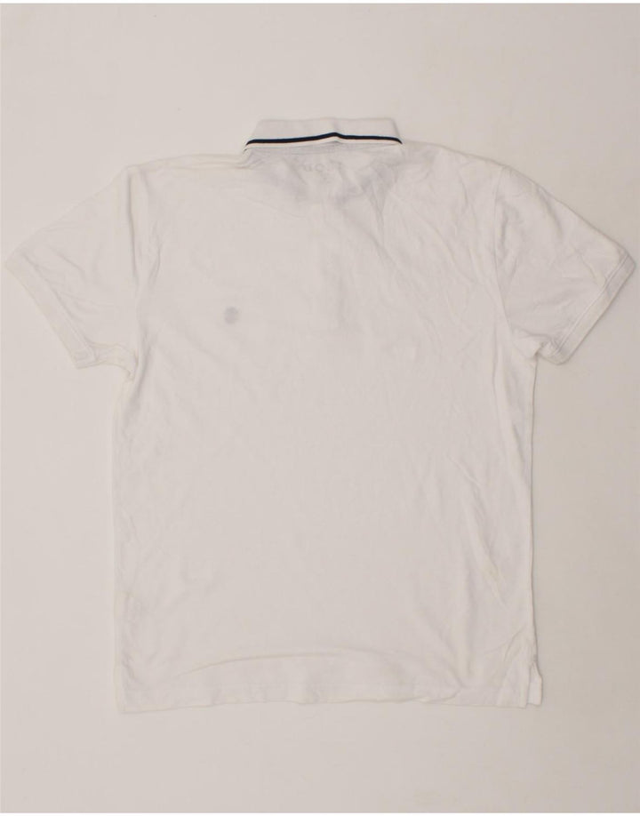 IZOD Mens Slim Fit Polo Shirt Medium White Cotton Vintage Izod and Second-Hand Izod from Messina Hembry 