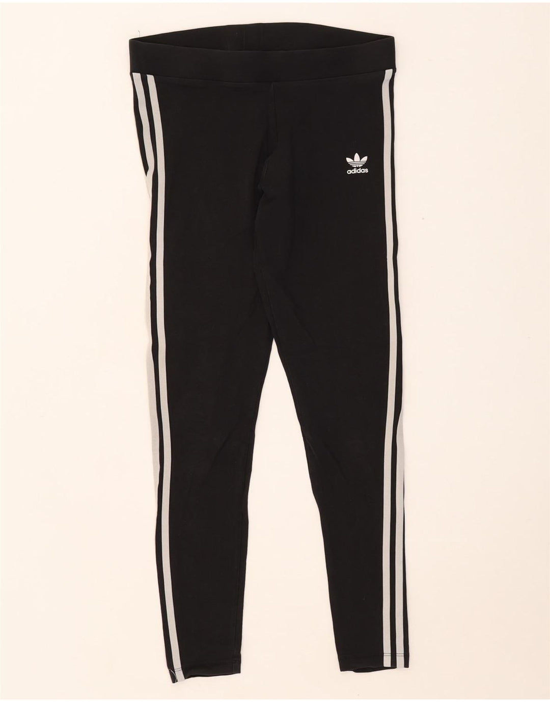Adidas Damen Leggings UK 12 Medium Schwarz Baumwolle