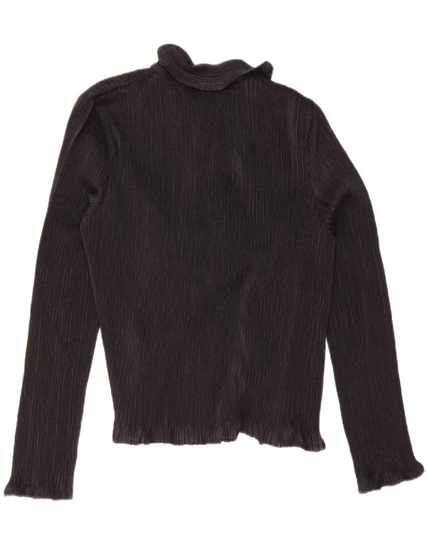 Adolfo Dominguez Damen Hemdbluse mit Rüschen vorne IT 46 Large Schwarz