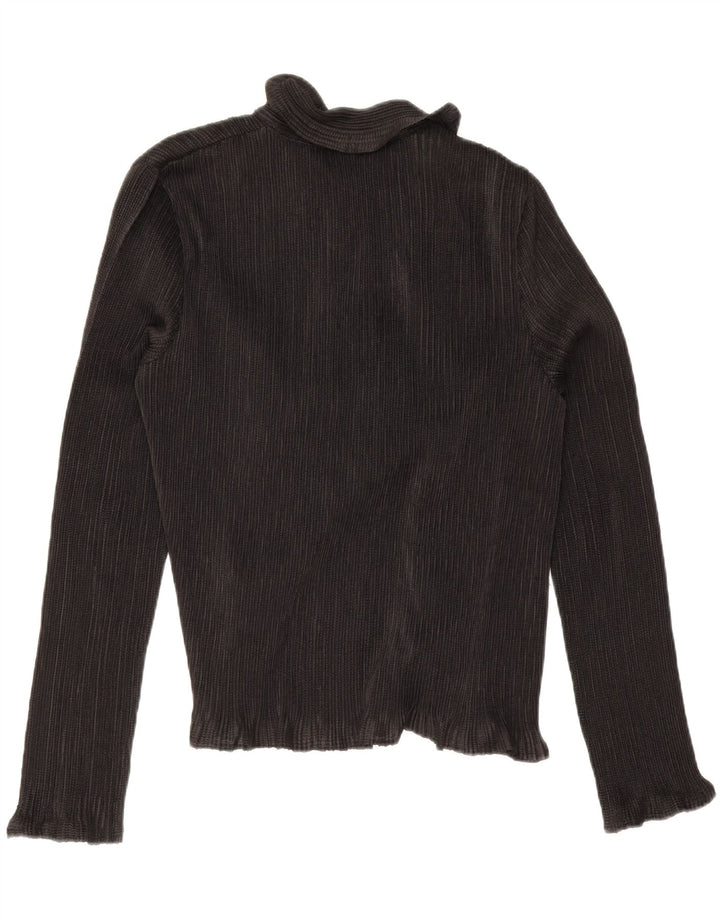 Adolfo Dominguez Damen Hemdbluse mit Rüschen vorne IT 46 Large Schwarz