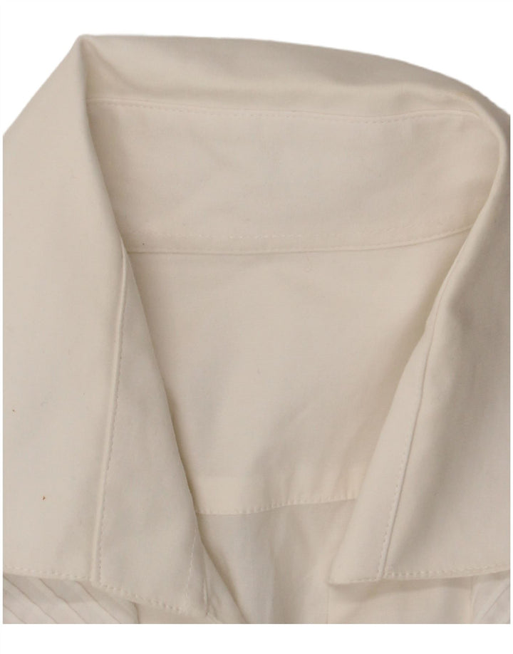 Vintage Damen Shirt UK 14 Mittelweiße Baumwolle