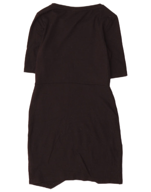 Topshop Damen Etuikleid UK 10 Small Schwarz Viskose