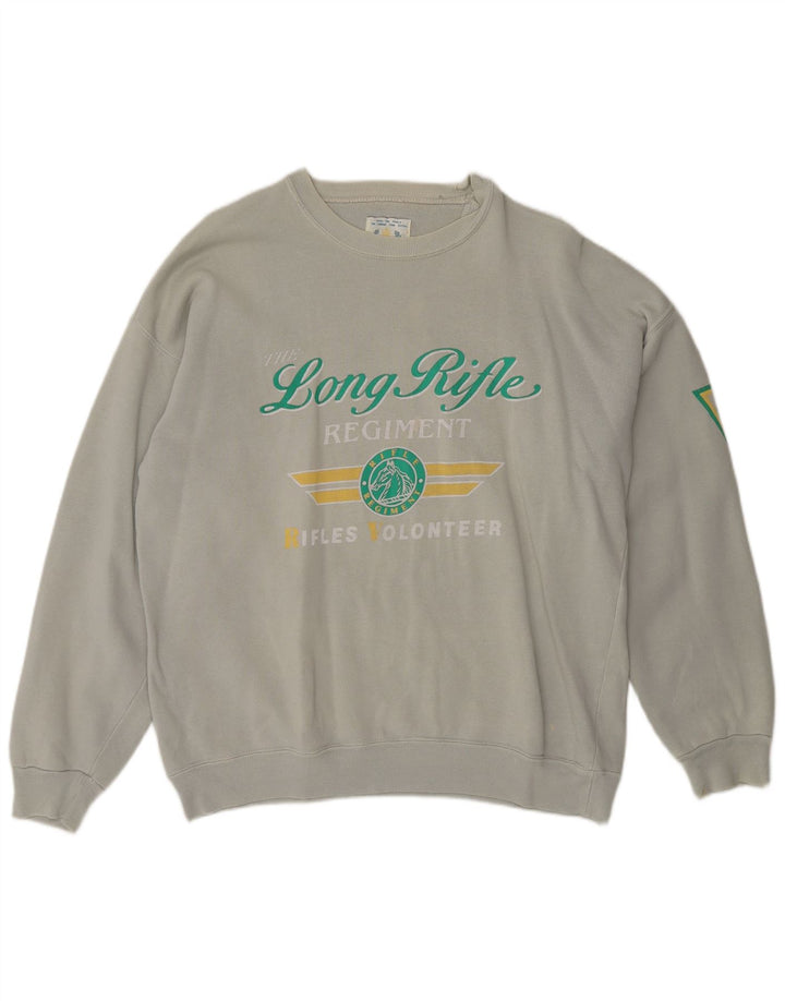 RIFLE Herren-Sweatshirt mit Grafik, groß, aus grauer Baumwolle