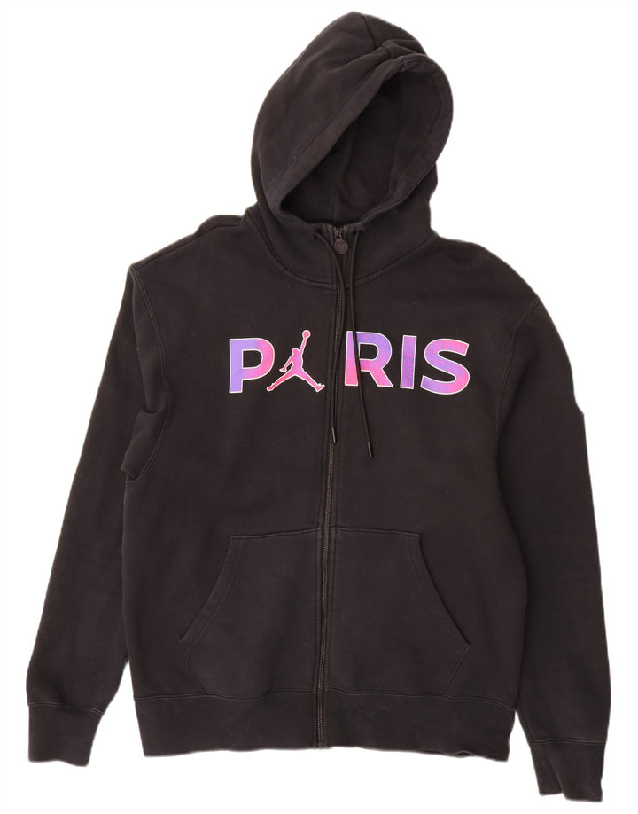 Jordan Herren Paris Graphic Standard Fit Kapuzenpullover mit Reißverschluss, Mittelschwarz