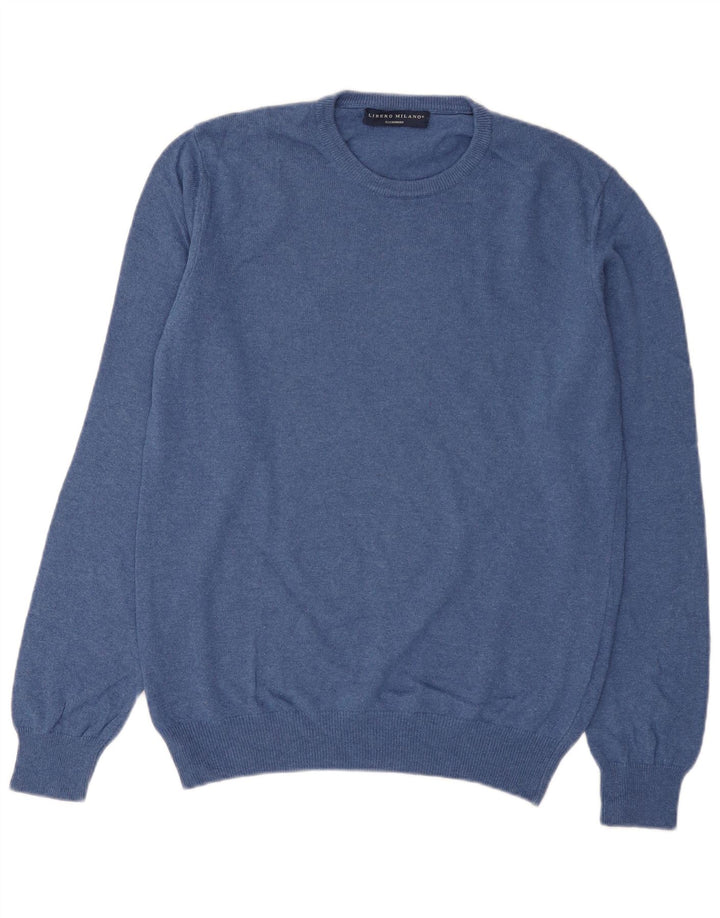 Liberto Herren-Pullover mit Rundhalsausschnitt, IT 52, große blaue Wolle