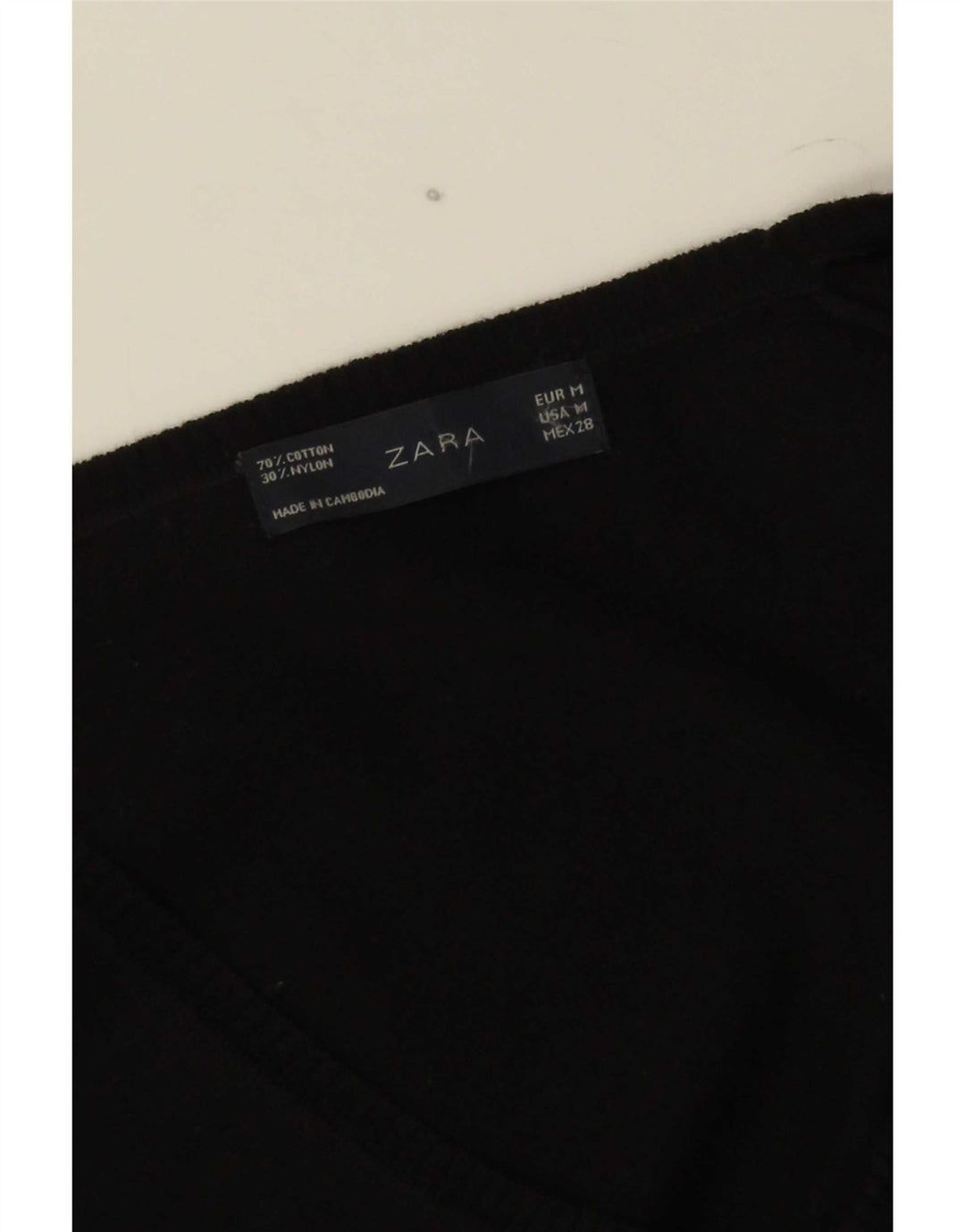Zara Damen Bolero-Pullover UK 12 Mittelschwarze Baumwolle