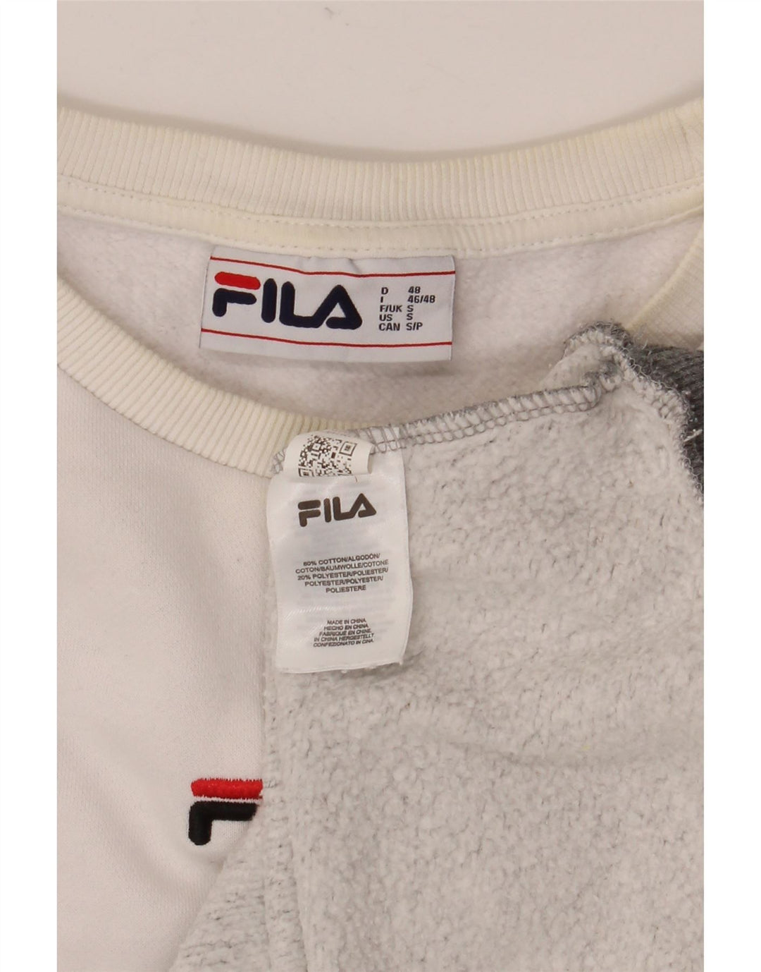 FILA Herren-Sweatshirt mit Grafik, klein, graue Farbblock-Baumwolle