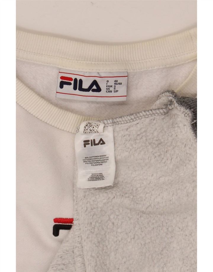 FILA Herren-Sweatshirt mit Grafik, klein, graue Farbblock-Baumwolle