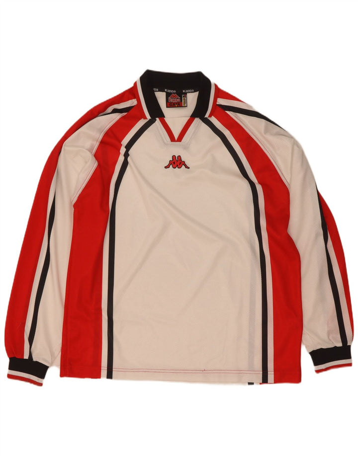Kappa Herren Gara Top Langarm XL Weiß Colourblock Polyester
