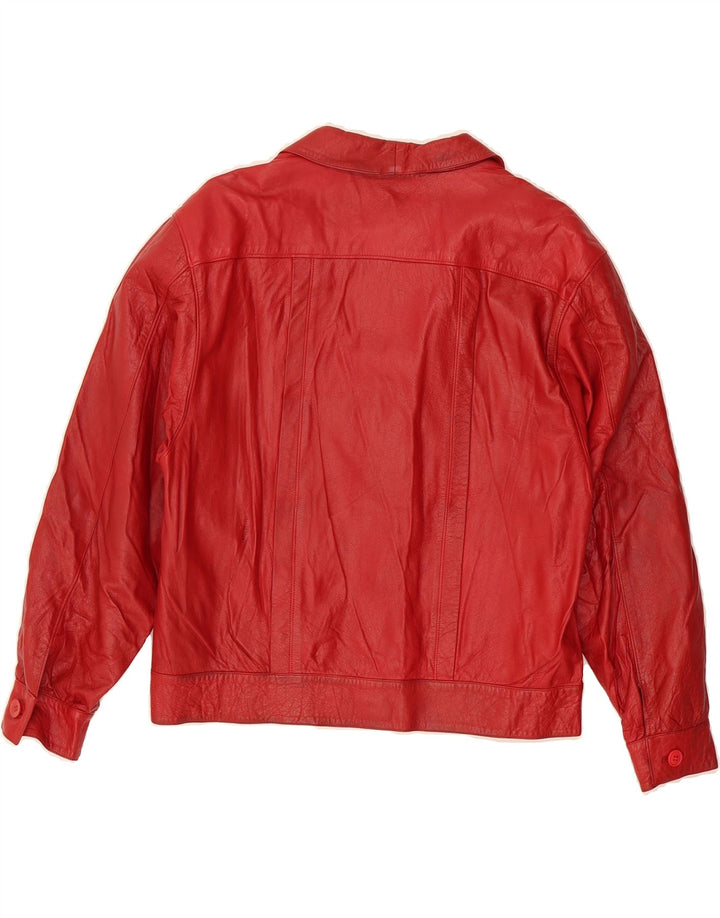 VINTAGE Womens Leather Jacket IT 44 Medium Red Leather Vintage Vintage and Second-Hand Vintage from Messina Hembry 