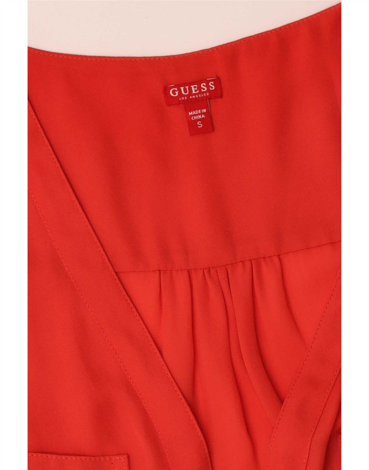 Guess Damen Weste Top UK 10 Small Rot Polyester