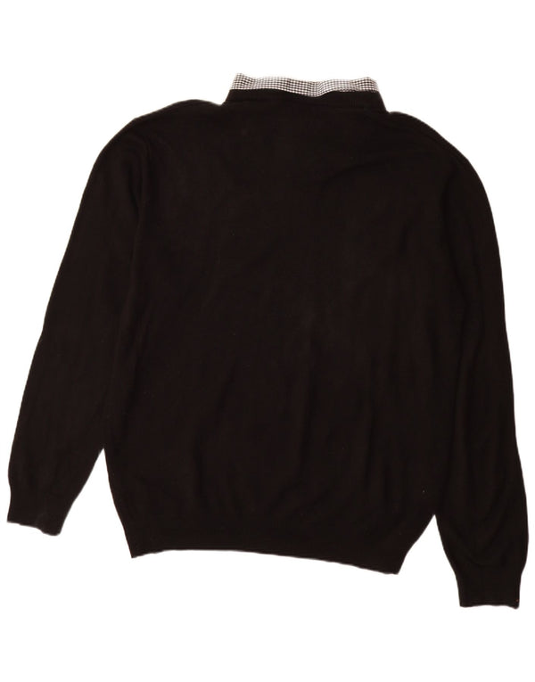 Pierre Cardin Herren-Pullover mit V-Ausschnitt, 3XL, schwarzes Acryl
