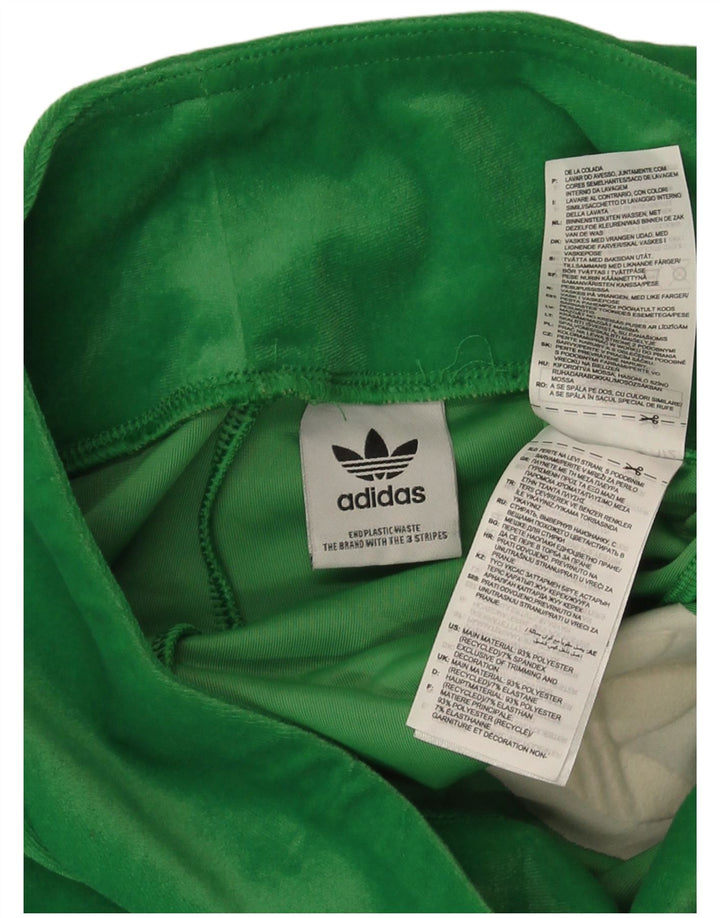 Adidas Damen Flare Velours-Trainingshose, UK 12, mittelgrün, Polyester