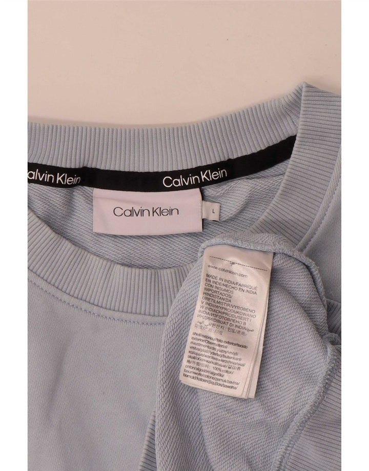 Calvin Klein Herren-Sweatshirt mit Grafik, groß, aus blauer Baumwolle
