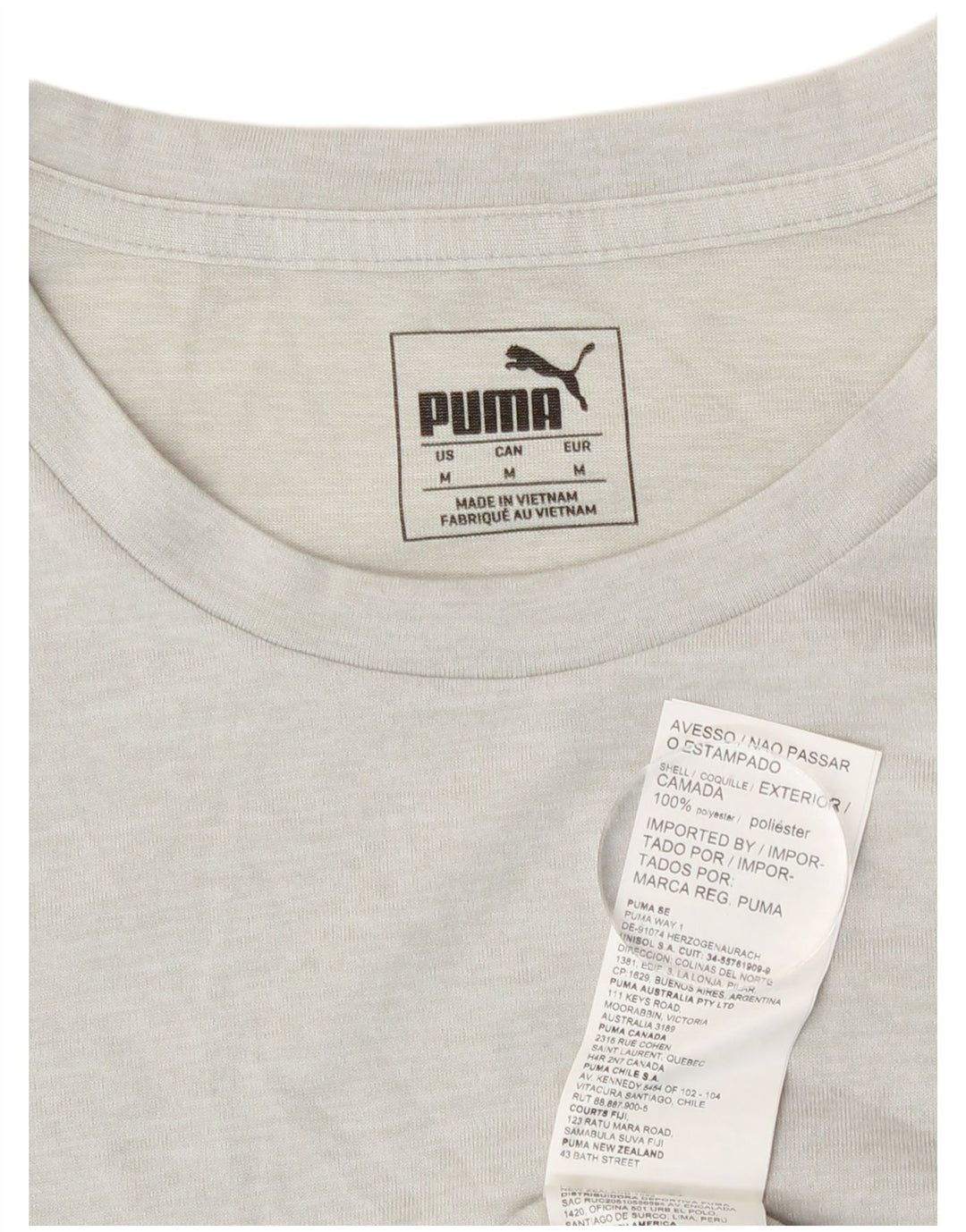 Puma Herren-T-Shirt-Oberteil aus mittelgrau meliertem Polyester