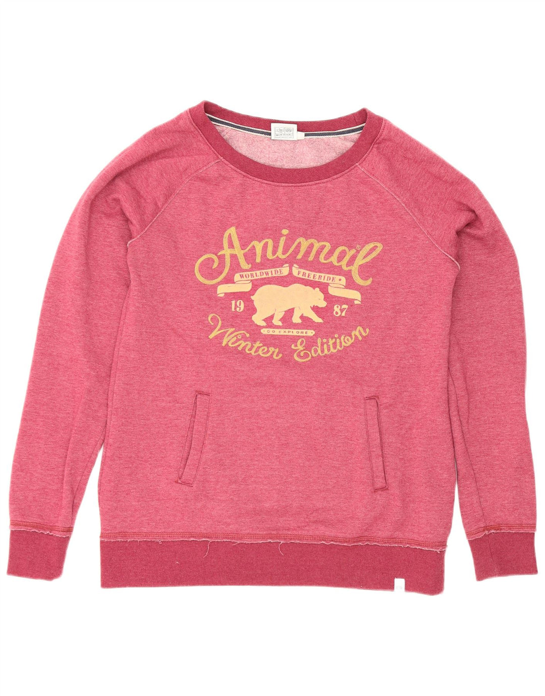 Animal Damen Grafik-Sweatshirt-Pullover UK 12 Mittelrosa Polyester