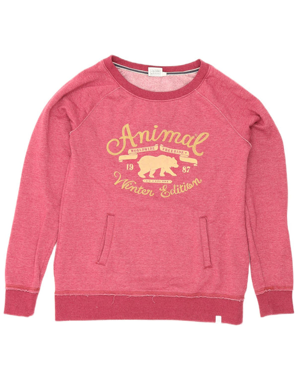 Animal Damen Grafik-Sweatshirt-Pullover UK 12 Mittelrosa Polyester