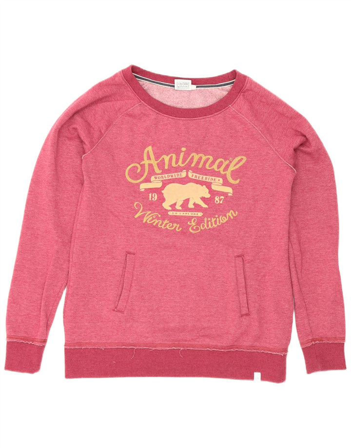 Animal Damen Grafik-Sweatshirt-Pullover UK 12 Mittelrosa Polyester