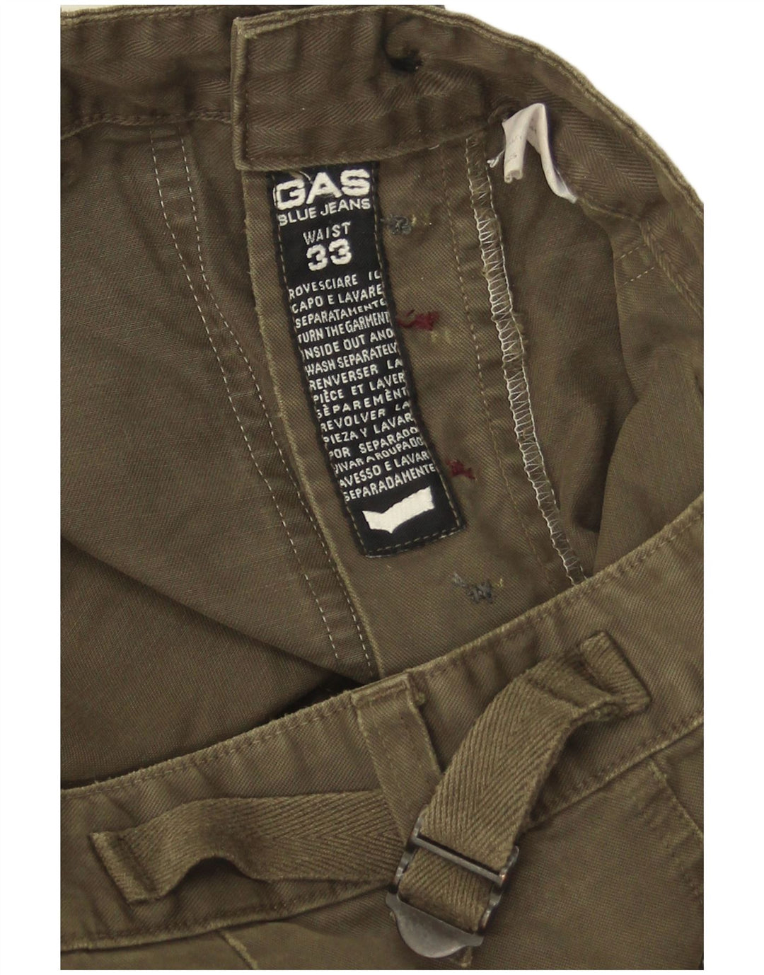 Gas Herren gerade Cargohose W33 L32 Grün