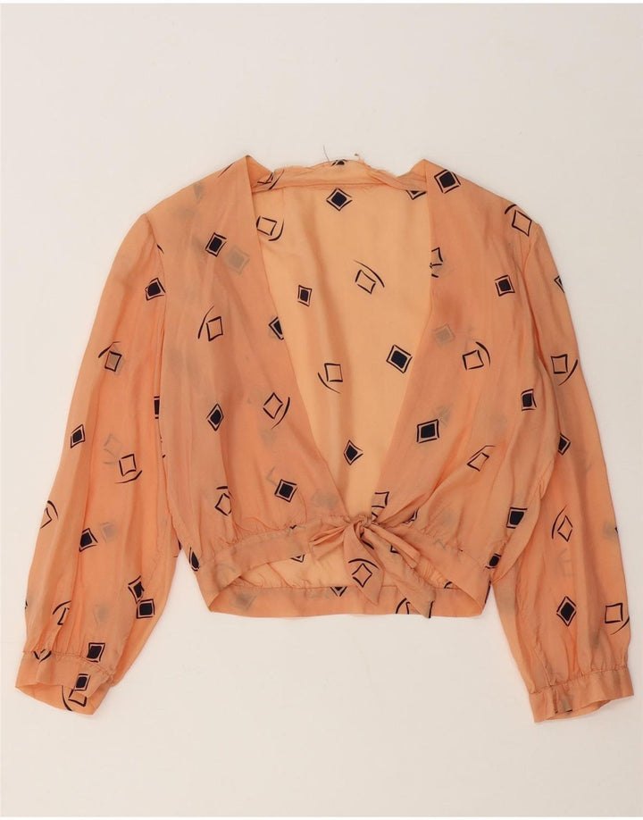 VINTAGE Womens See Through 2 Piece Set UK 14 Medium Orange Geometric Vintage Vintage and Second-Hand Vintage from Messina Hembry 