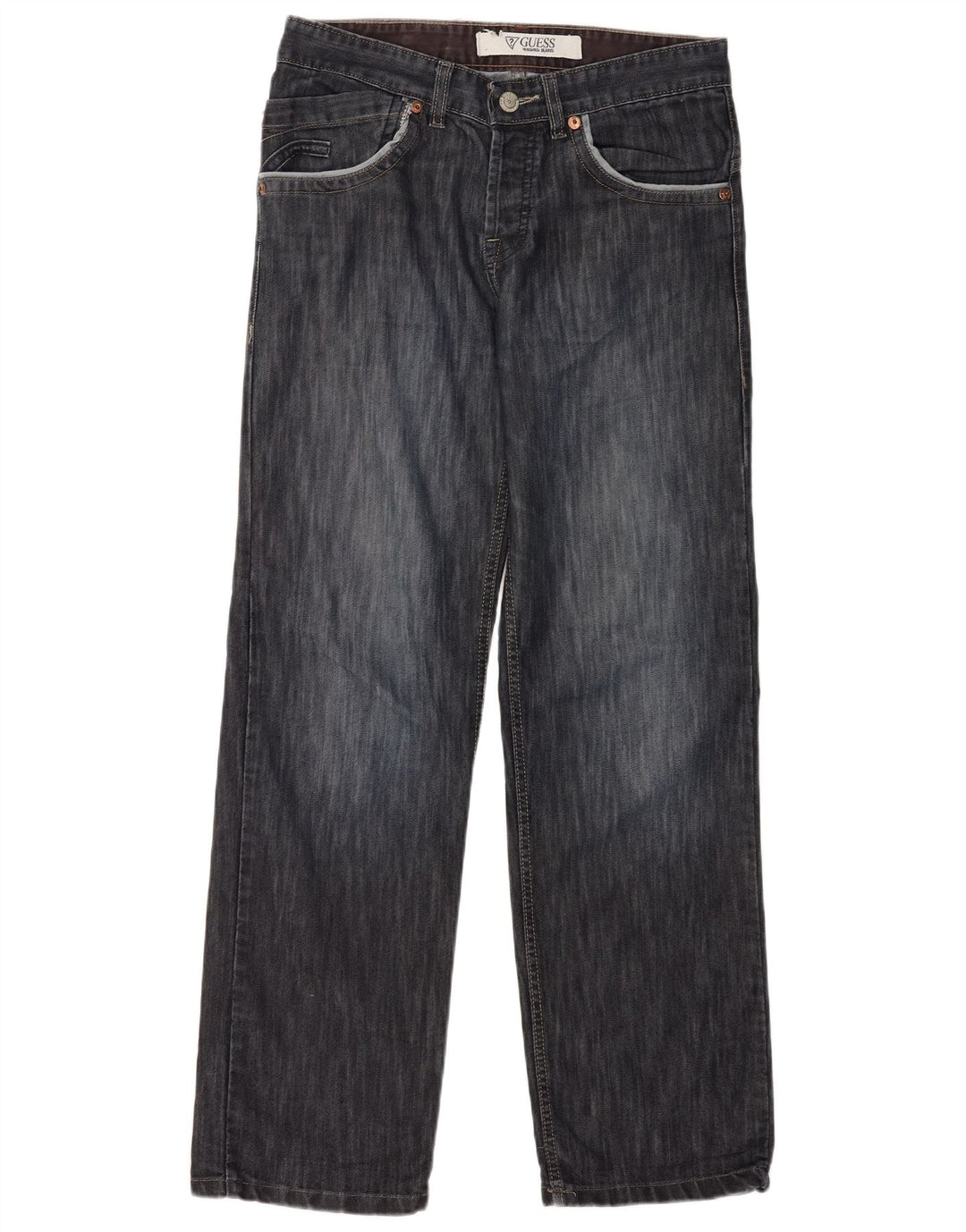 Guess Herren Straight Jeans W32 L32 Marineblaue Baumwolle