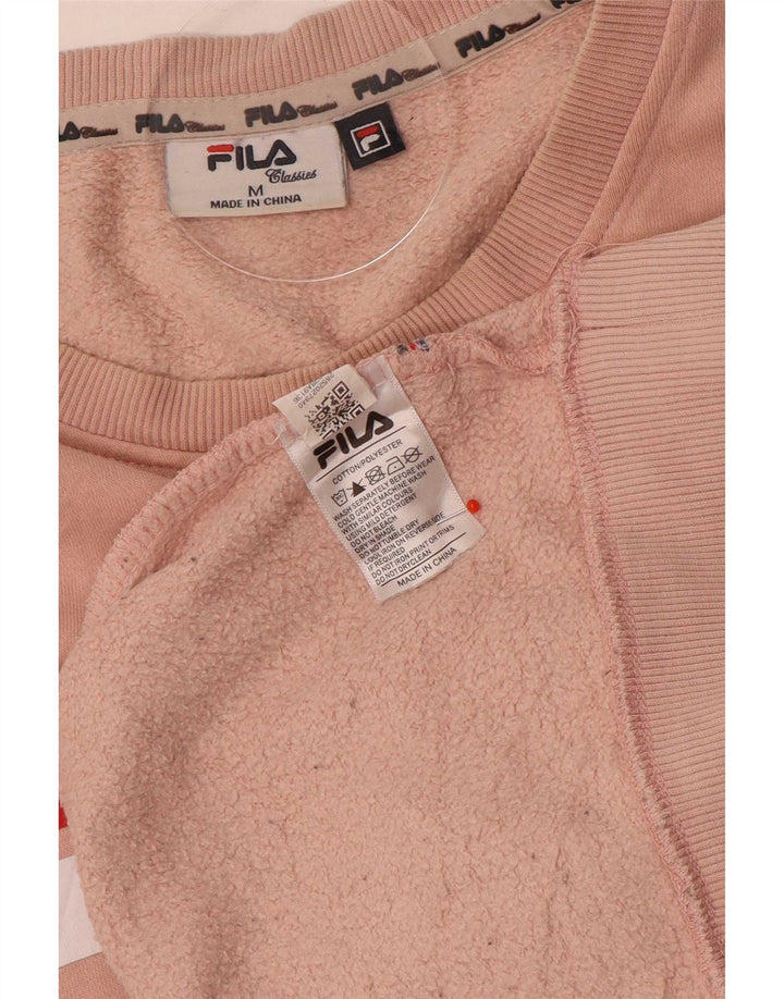 Fila Herren Grafik-Sweatshirt-Pullover aus mittelrosa Baumwolle