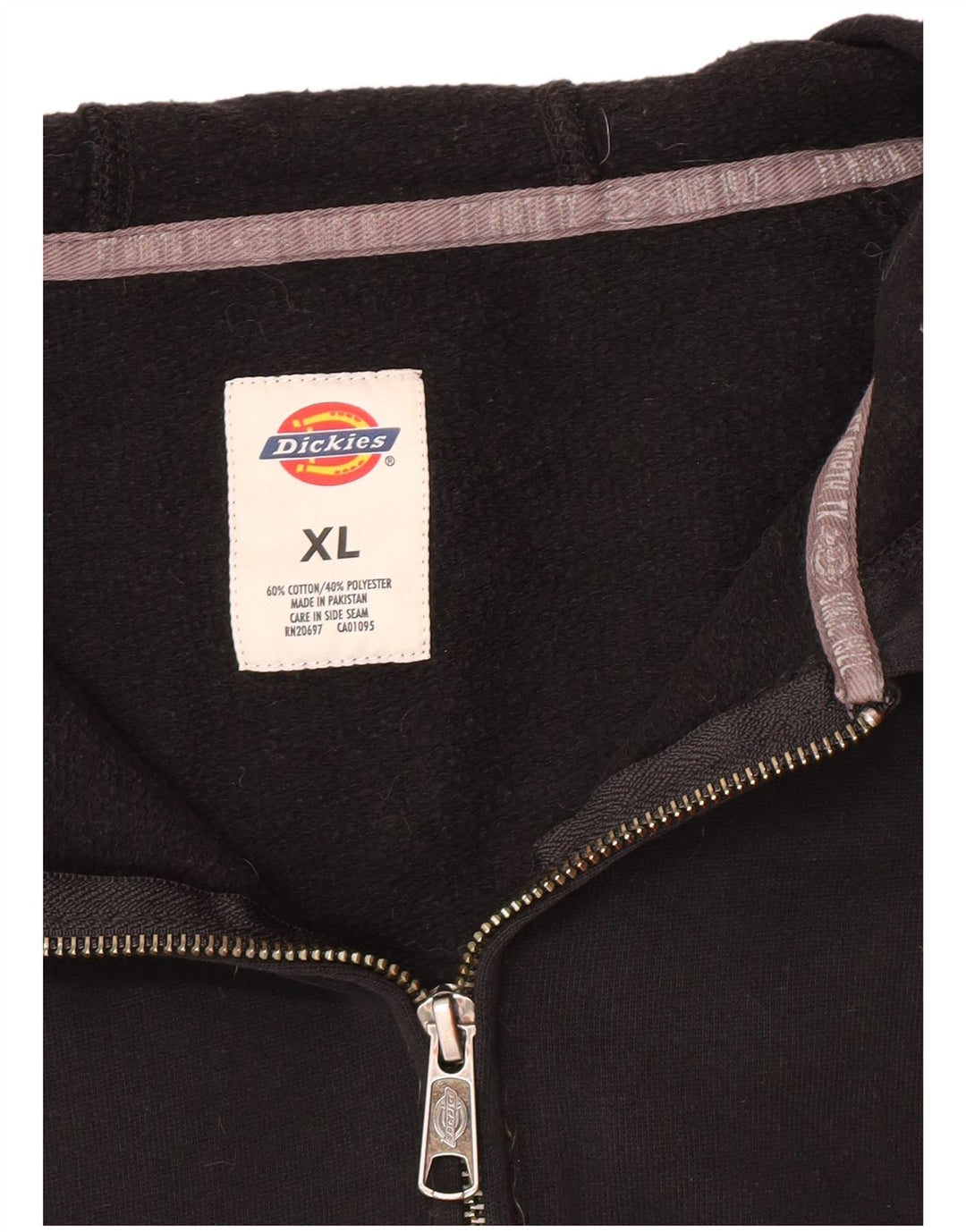 Dickies Damen-Kapuzenpullover mit Reißverschluss, UK 18, XL, schwarze Baumwolle