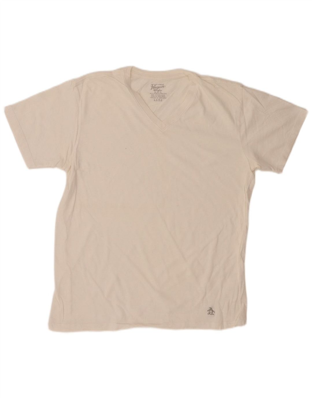 PINGUIN Herren-T-Shirt-Oberteil aus mittelweißer Baumwolle