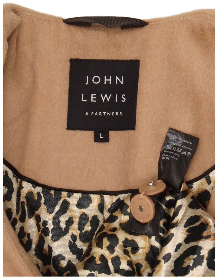 John Lewis Zweireihiger Mantel mit 3/4-Ärmeln für Damen, UK 16, Größe L, Beige